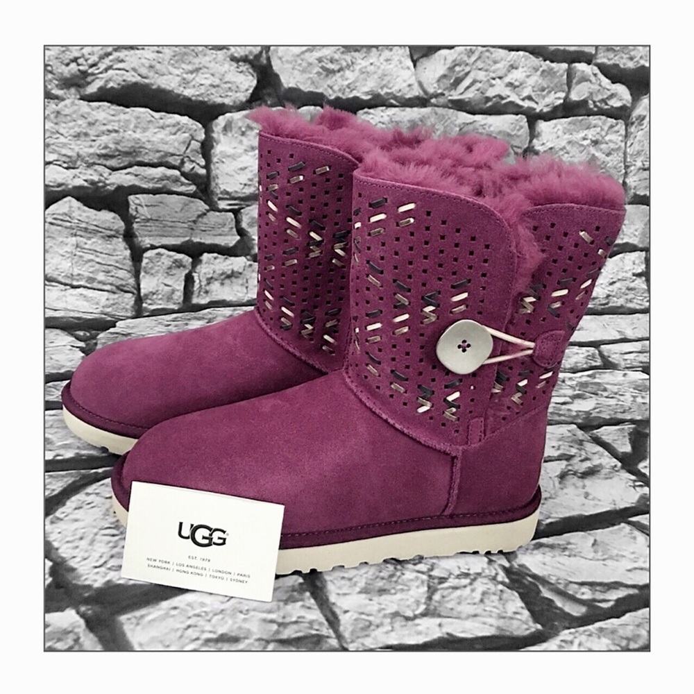 UGG® Bailey Button II Purple Tehuano Suede Boots Size 7